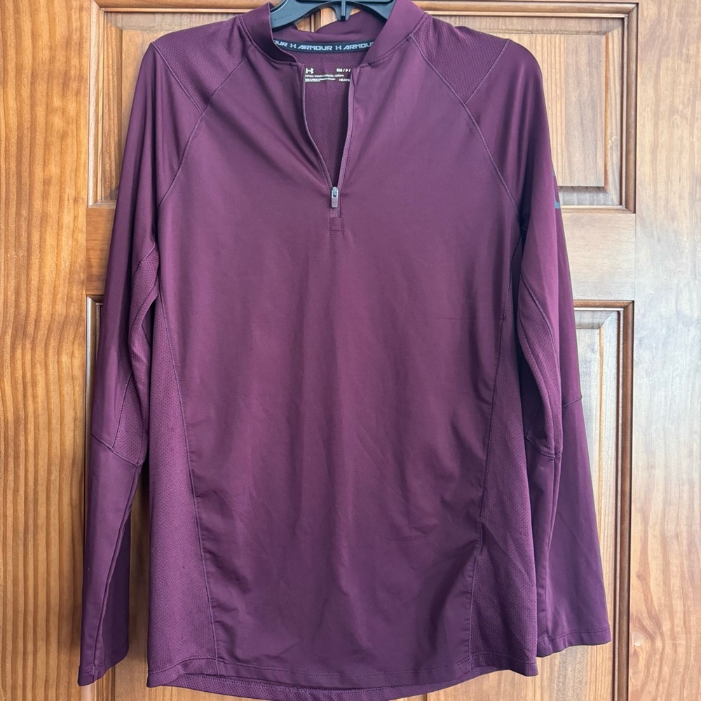 Under Armour Quarter 1/4 Zip Pullover Men’s Small Burgundy Heatgear Fitted